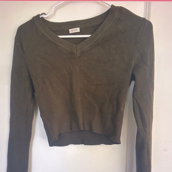 Garage Olive V-Neck Sweatshirt - Picture 1 of 1